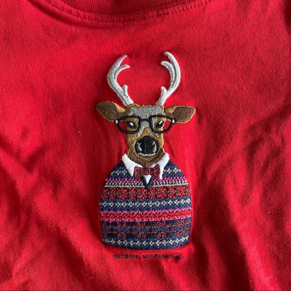 Janie And Jack Reversible Long Sleeve Reindeer And Striped Shirt 12/18M - Picture 3 of 8